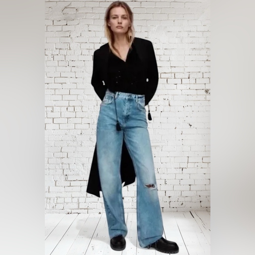 Zara women’s the 90’s full length in DaryL blue jeans NWT